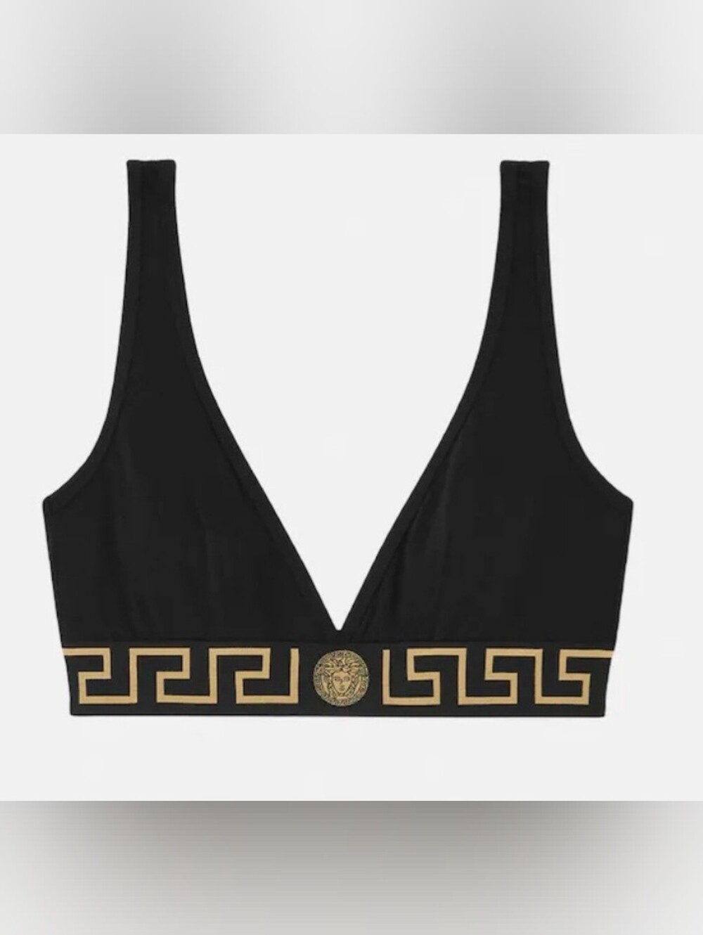 VERSACE NWT Greca Medusa Border Triangle Swim Black Gold  Size 3 - Picture 6 of 14